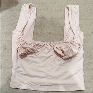 Princess Polly Light Pink Ruched Crop Tank